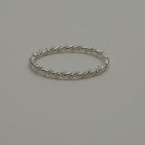 Strong Mom Sterling Silver Twisted Rope Ring