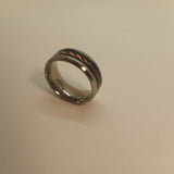 Strong Dad or Son - Rope Black Inlay Titanium Ring