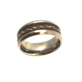 Strong Dad or Son - Rope Black Inlay Titanium Ring