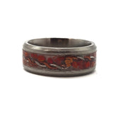 Boldness SINGLE ADULT - Exotic Titanium Ring Band Red "Path Way"