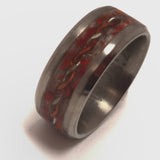 Boldness SINGLE ADULT - Exotic Titanium Ring Band Red "Path Way"
