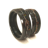Boldness -  Exotic MARRIAGE Black Ceramic Ring Bands.