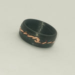 Boldness SINGLE ADULT- Exotic Carbon Fiber Ring Band, with "Black Fire".