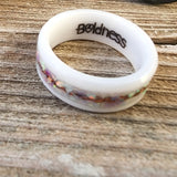 Boldness- Exotic SINGLE ADULTS White Ceramic Ring for ladies. "Fantasy"
