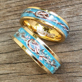 Classic- Boldness Gold Plated Hand Made MARRIAGE Design "Gold Aqua" For Her.