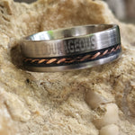 Boldness Rope Inside Titanium Ring Family Set "Expression To Dad"