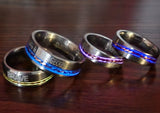 Boldness Rope Inside Titanium Ring Family Set "Expression To Dad"