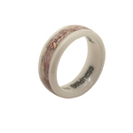 Boldness - Exotic SINGLE ADULT White Ceramic Ring. "Gentle Rose"