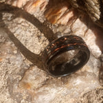 Boldness SINGLE ADULT -Exotic Black Ceramic Ring. " Double Design "