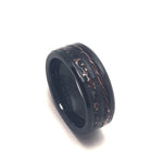 Boldness SINGLE ADULT -Exotic Black Ceramic Ring. " Double Design "