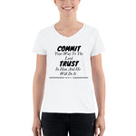 COMMITMENT - Women's Casual V-Neck Shirt